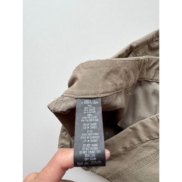 THEORY Avla Olive Green Stretch Cotton Twill Cropped New Chino Pants, Size 0 - Picture 13 of 14